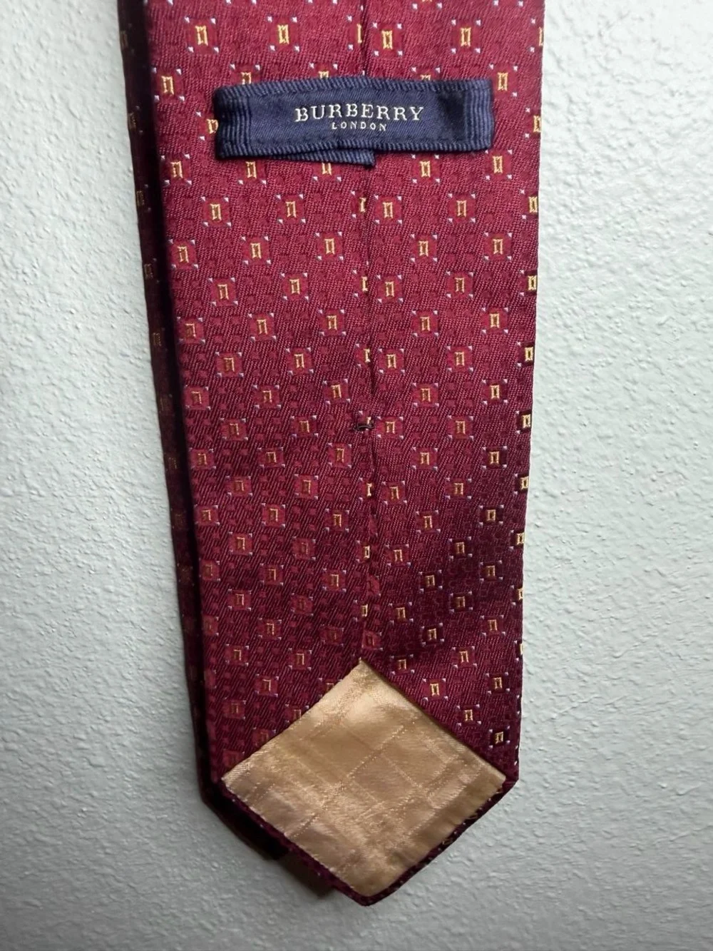 Burberry Burgundy Geometric Silk Tie